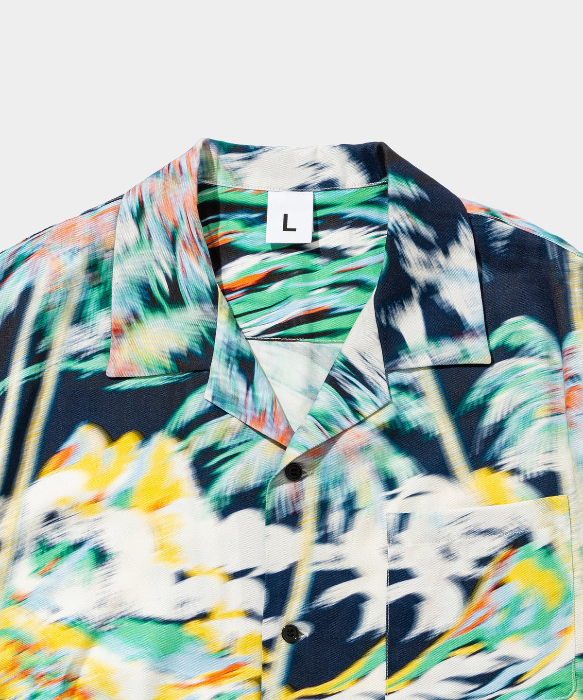 Blurred Rayon Shirts (palm tree)- V.A. ONLINE STORE
