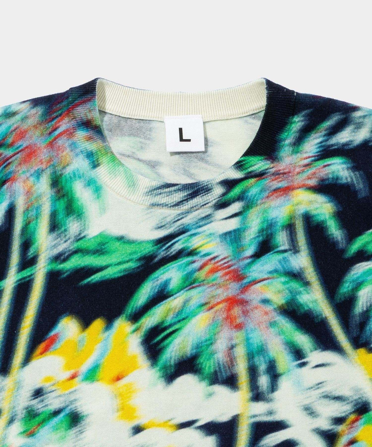 Blurred Cotton H/S Knit PO (palm tree)- V.A. ONLINE STORE