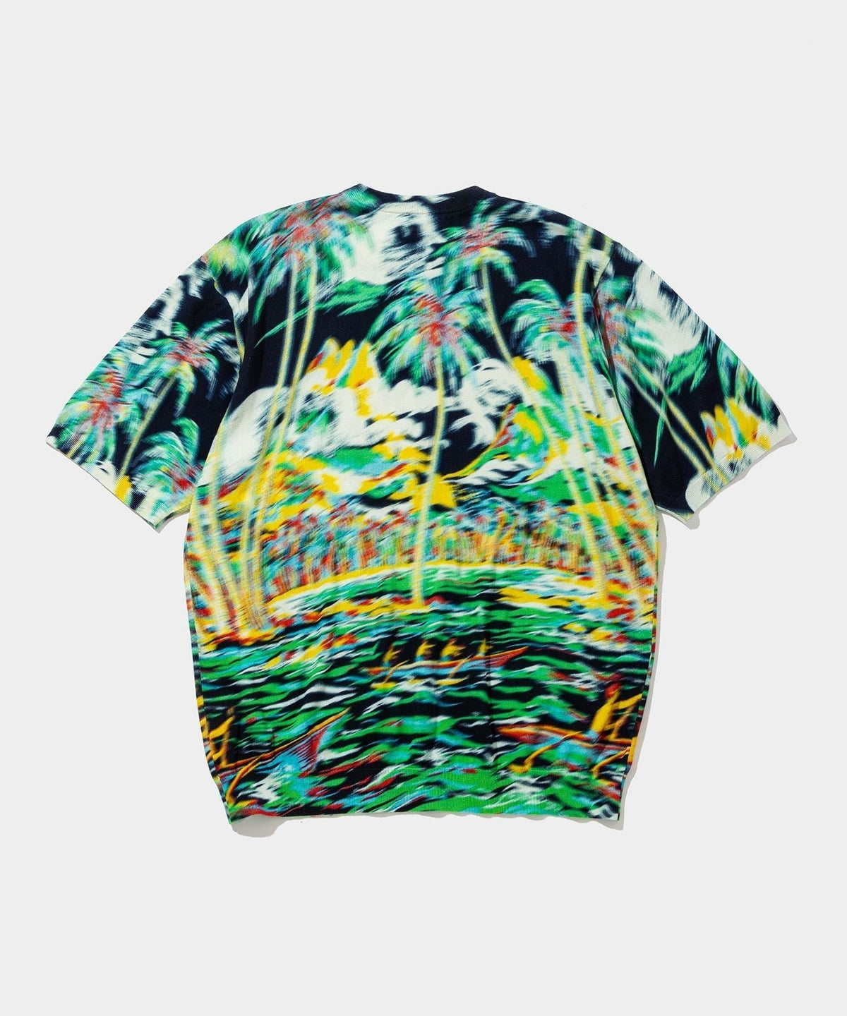 Blurred Cotton H/S Knit PO (palm tree)- V.A. ONLINE STORE