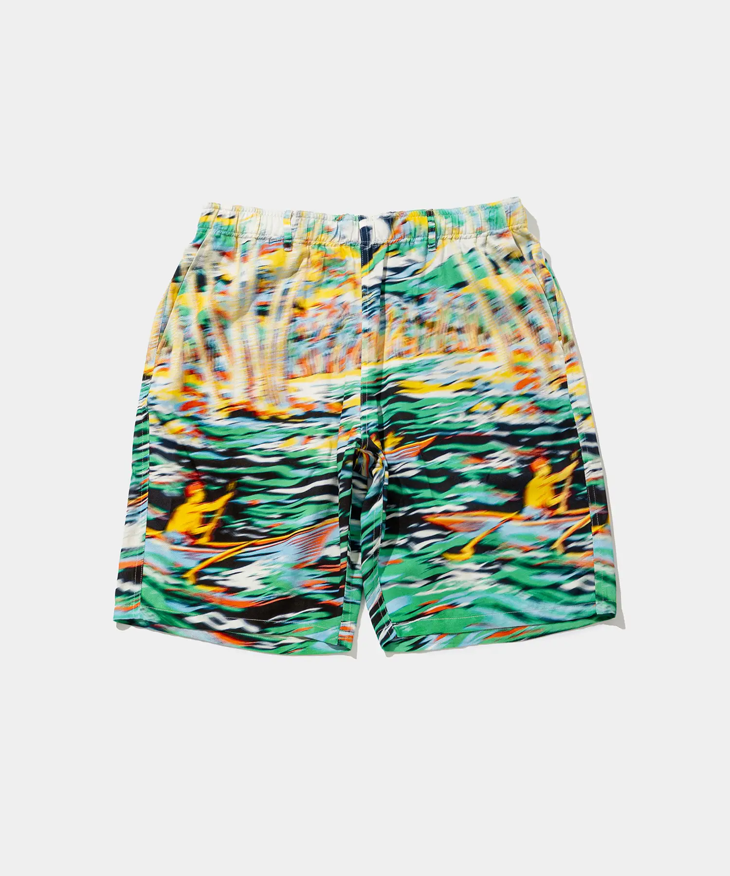 Blurred Rayon Half Pants (palm tree)