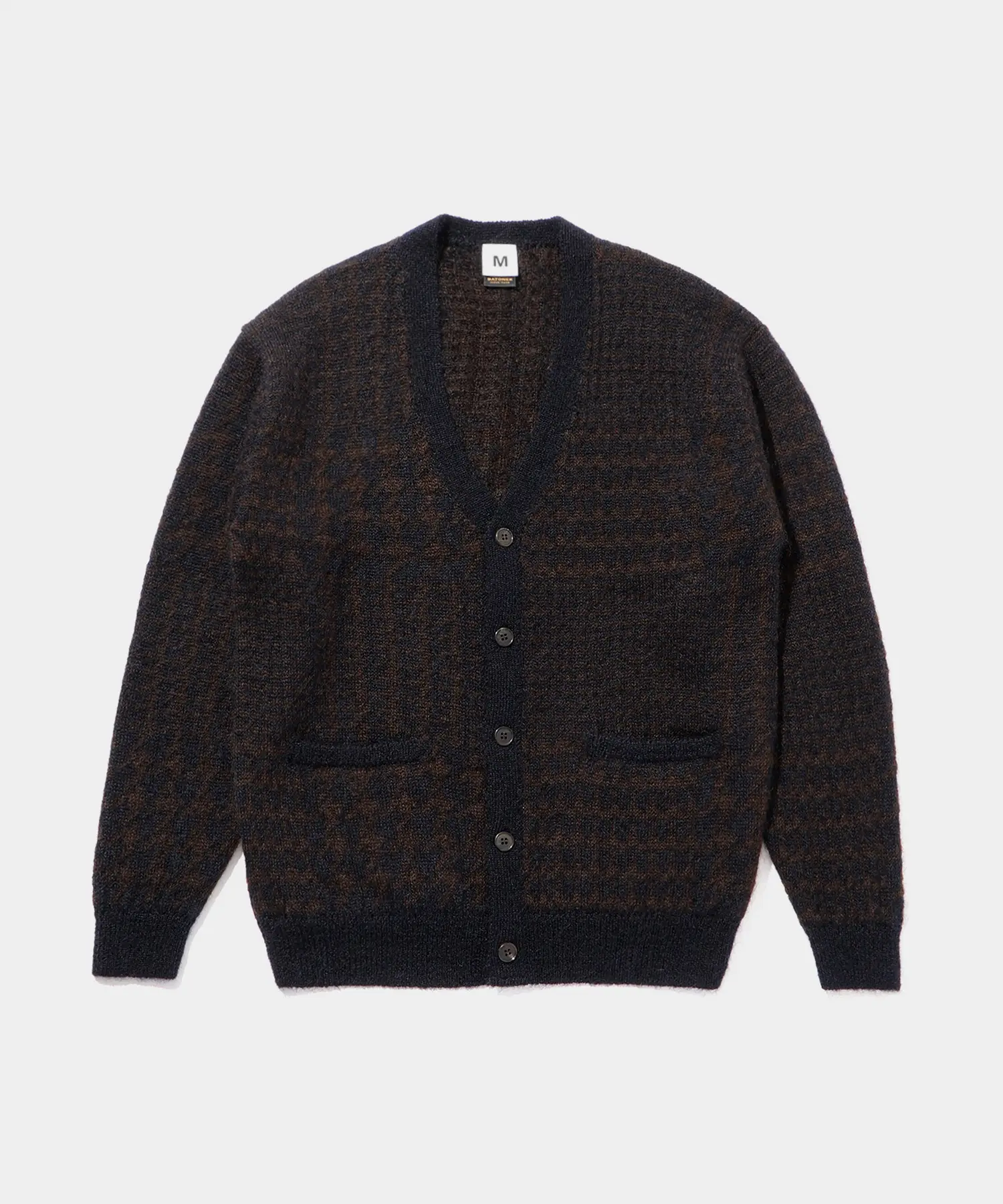 BATONER Check Mohair Cardigan