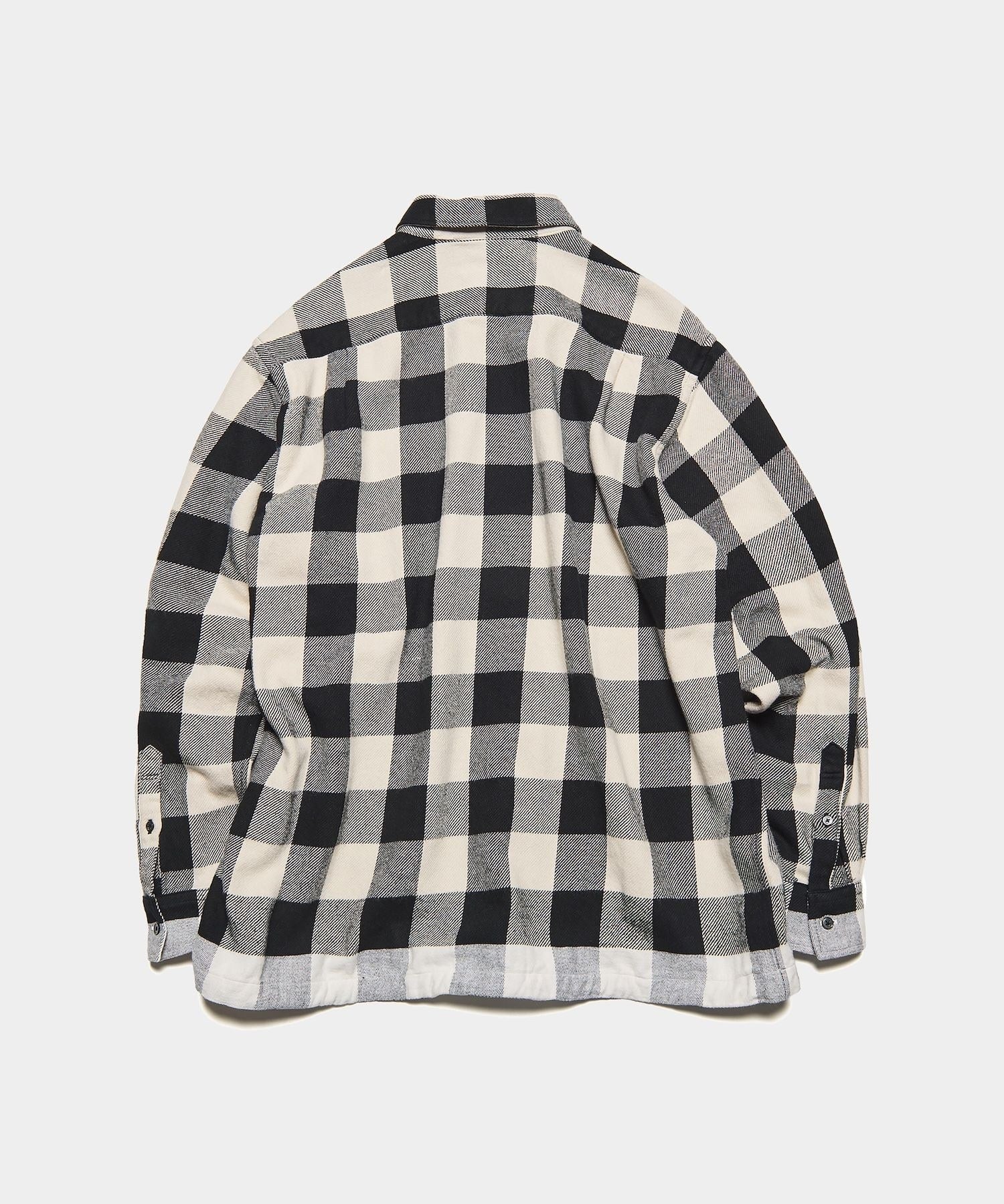 LINE FLANNEL CHECK DRAWCORD SHIRT